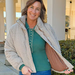 Cabin Check Gingham Puffer Jacket - Jessi Jayne Boutique