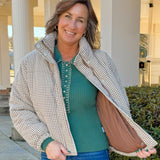 Cabin Check Gingham Puffer Jacket - Jessi Jayne Boutique