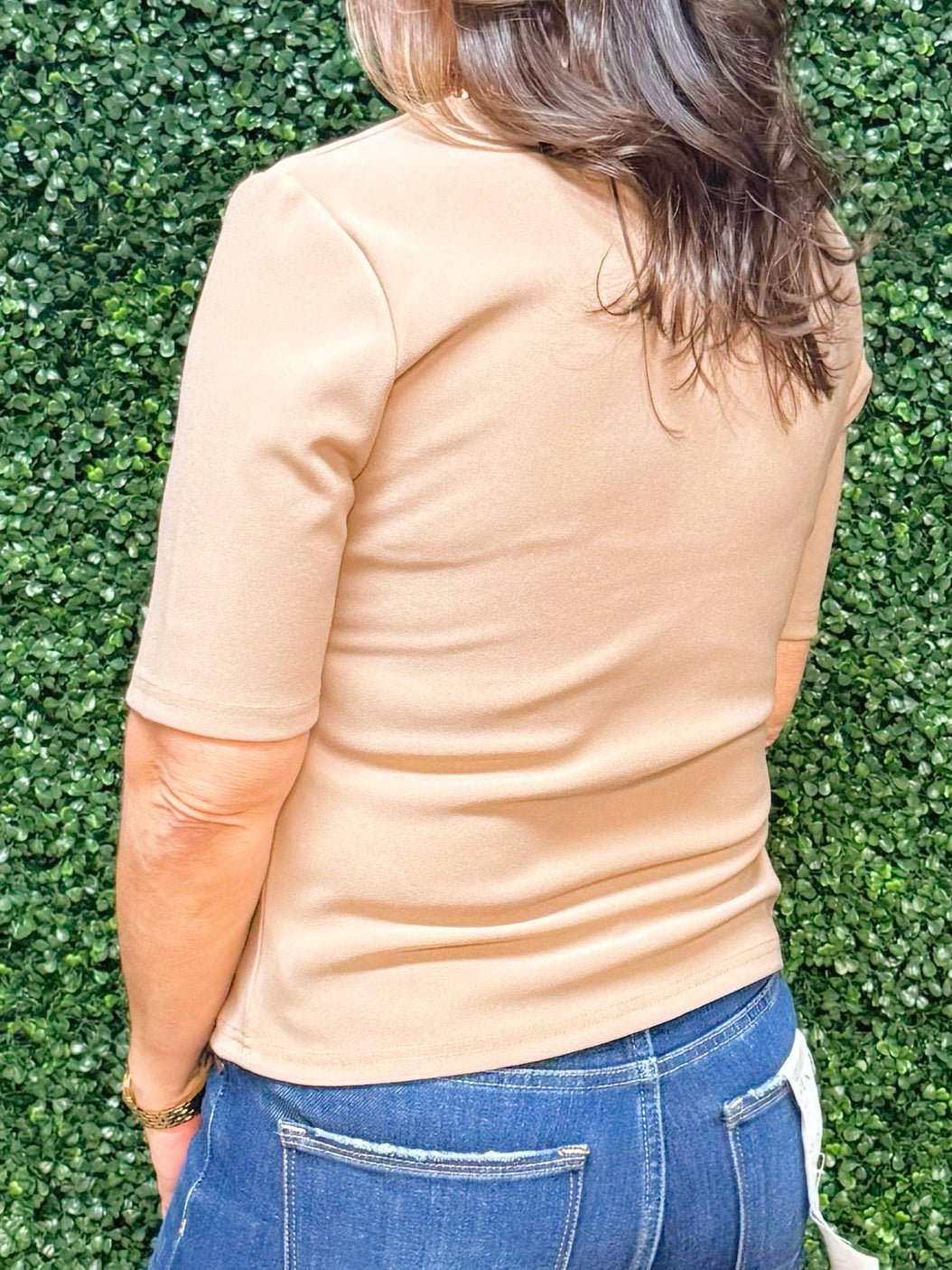 Champagne Detail Sequin Collar Top - Jessi Jayne Boutique