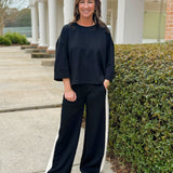 Black Scuba Relaxed Fit Top - Jessi Jayne Boutique