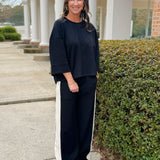 Black Scuba Relaxed Fit Top - Jessi Jayne Boutique