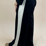 Black Scuba Side Stripe Wide - Leg Pants - Jessi Jayne Boutique