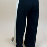 Black Scuba Side Stripe Wide - Leg Pants - Jessi Jayne Boutique