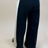 Black Scuba Side Stripe Wide - Leg Pants - Jessi Jayne Boutique