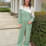 Pistachio Corduroy Wide - Leg Lounge Pants - Jessi Jayne Boutique