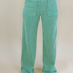 Pistachio Corduroy Wide - Leg Lounge Pants - Jessi Jayne Boutique