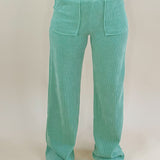 Pistachio Corduroy Wide - Leg Lounge Pants - Jessi Jayne Boutique