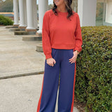 Terracotta Scuba Pullover Waist Length Top - Jessi Jayne Boutique