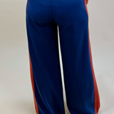 Navy Scuba Side Stripe Wide - Leg Pants - Jessi Jayne Boutique