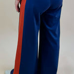 Navy Scuba Side Stripe Wide - Leg Pants - Jessi Jayne Boutique