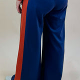 Navy Scuba Side Stripe Wide - Leg Pants - Jessi Jayne Boutique