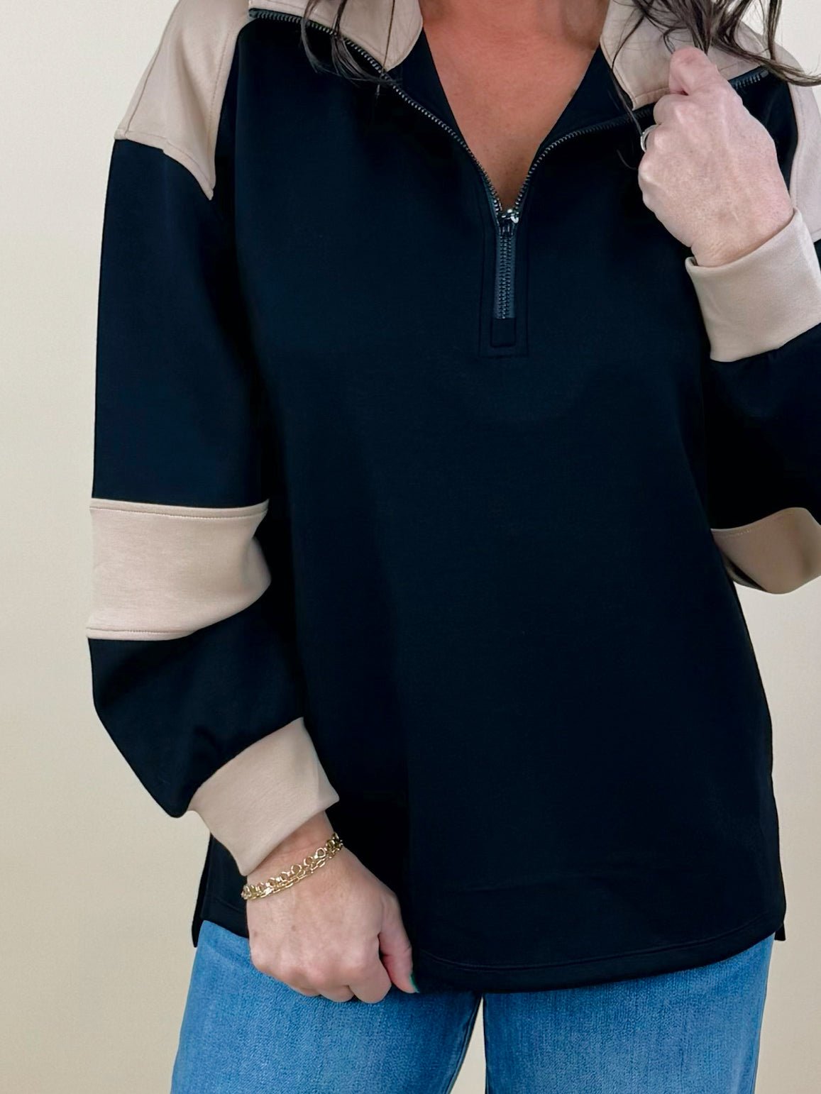 Sleek Colorblock Half - Zip Top - Jessi Jayne Boutique