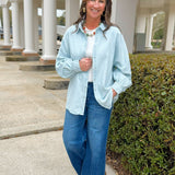 Risen Claire Balloon Sleeve Denim Top - Jessi Jayne Boutique