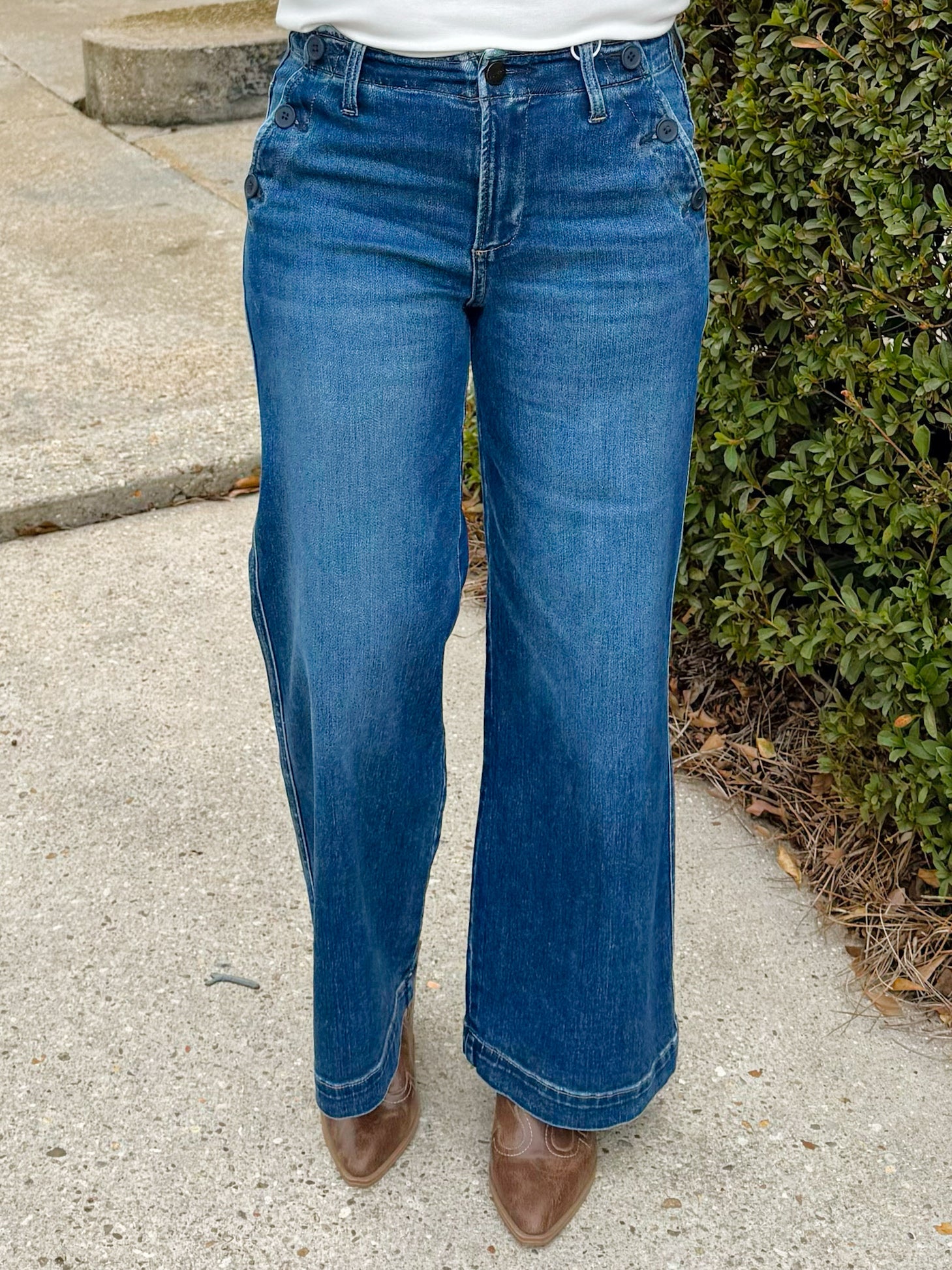 Risen Harbor Button Pocket Wide Leg Jean - Jessi Jayne Boutique