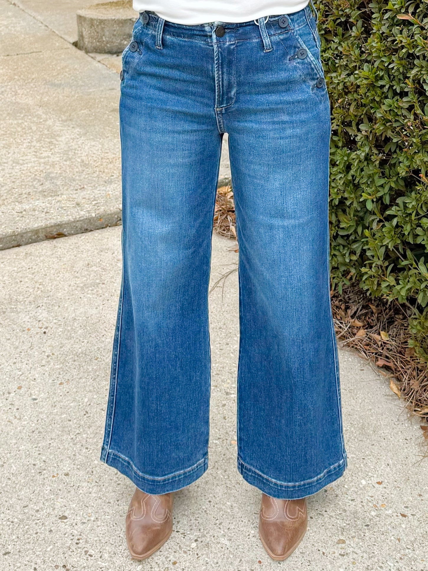 Risen Harbor Button Pocket Wide Leg Jean - Jessi Jayne Boutique