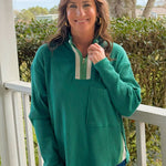 Sport Mode Ribbed Zip Pullover Top - Jessi Jayne Boutique