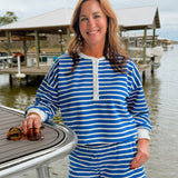 Easy Stripes Sweatshirt and Short Set - Jessi Jayne Boutique