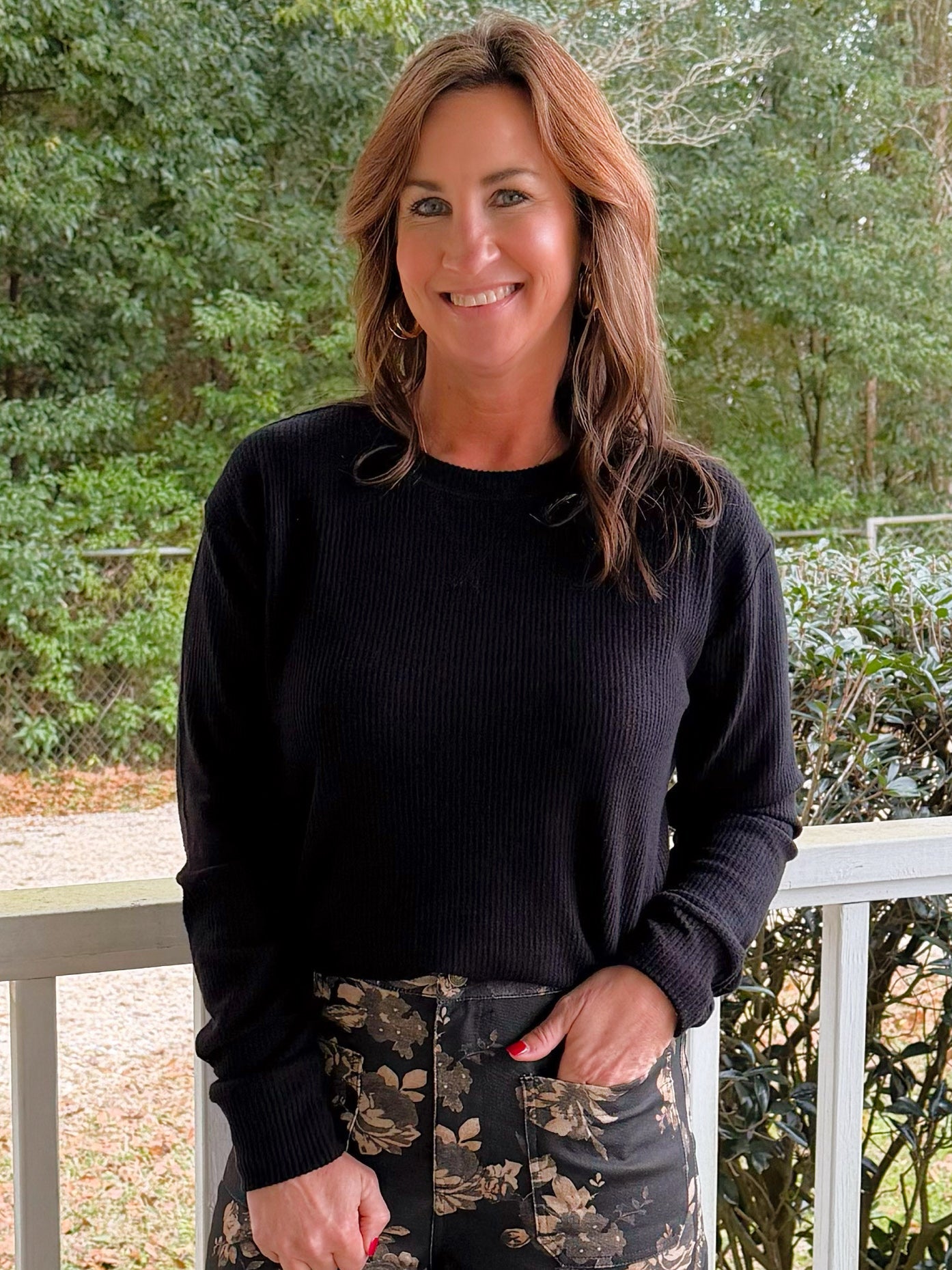 Cozy Intent Waffle Long Sleeve Top - Jessi Jayne Boutique