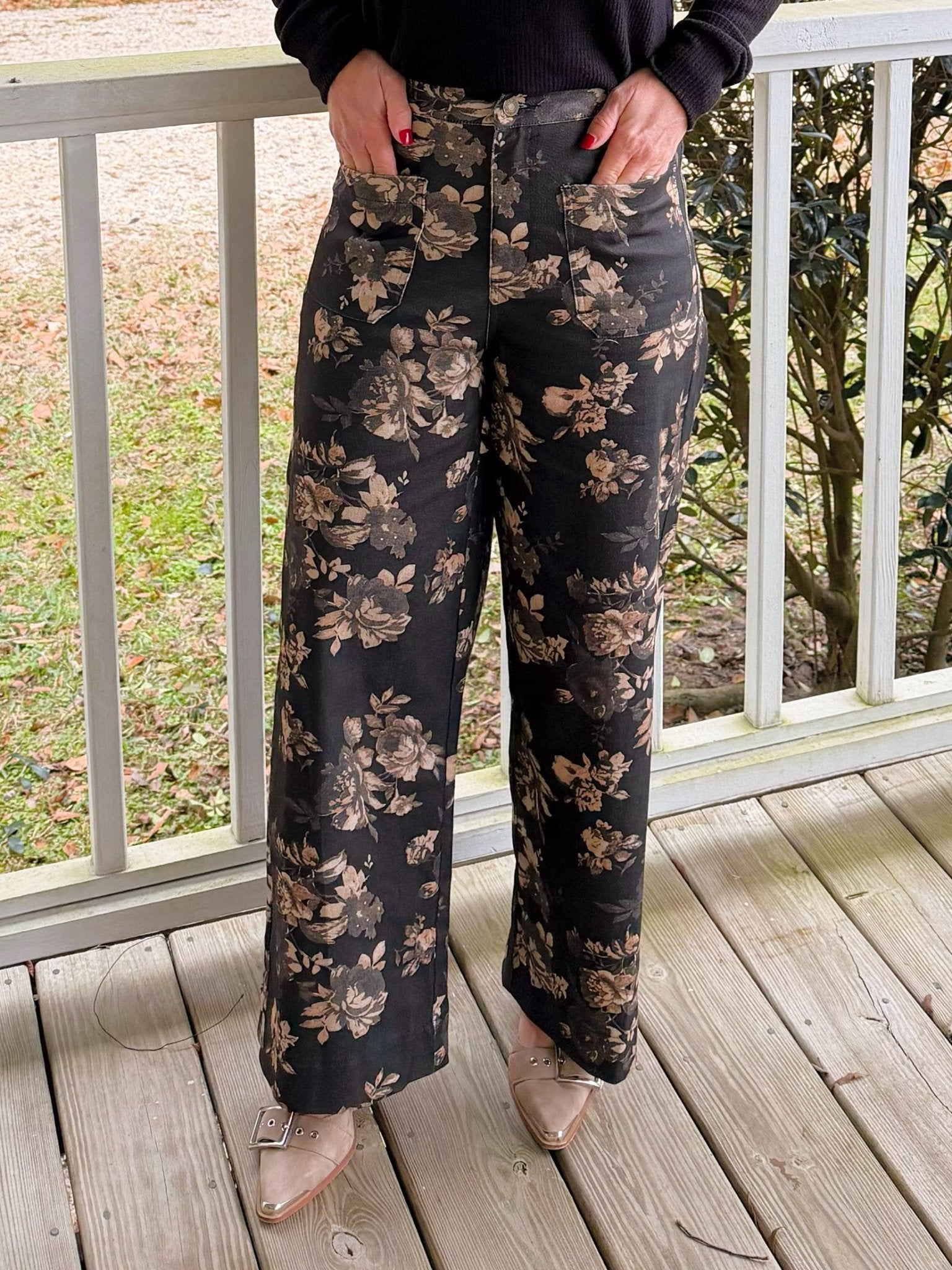 Midnight Garden Floral Pants - Jessi Jayne Boutique