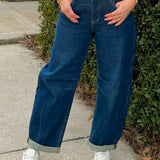 Risen Ribbed Textured Ease Barrel Jeans - Jessi Jayne Boutique