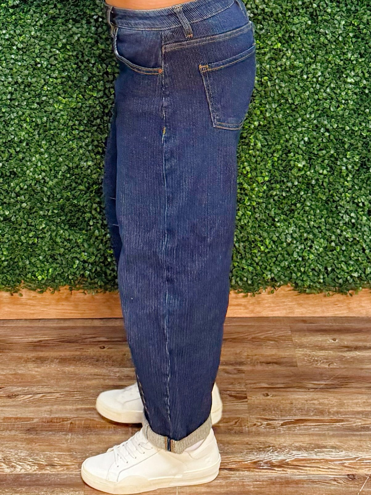 Risen Ribbed Textured Ease Barrel Jeans - Jessi Jayne Boutique