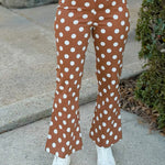 Brown Polka Dot Flare Pants - Jessi Jayne Boutique