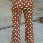 Brown Polka Dot Flare Pants - Jessi Jayne Boutique