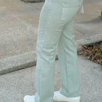 Risen Clean Slate Straight Jeans in Pistachio - Jessi Jayne Boutique