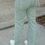 Risen Clean Slate Straight Jeans in Pistachio - Jessi Jayne Boutique
