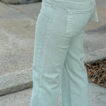 Risen Clean Slate Straight Jeans in Pistachio - Jessi Jayne Boutique