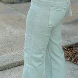 Risen Clean Slate Straight Jeans in Pistachio - Jessi Jayne Boutique