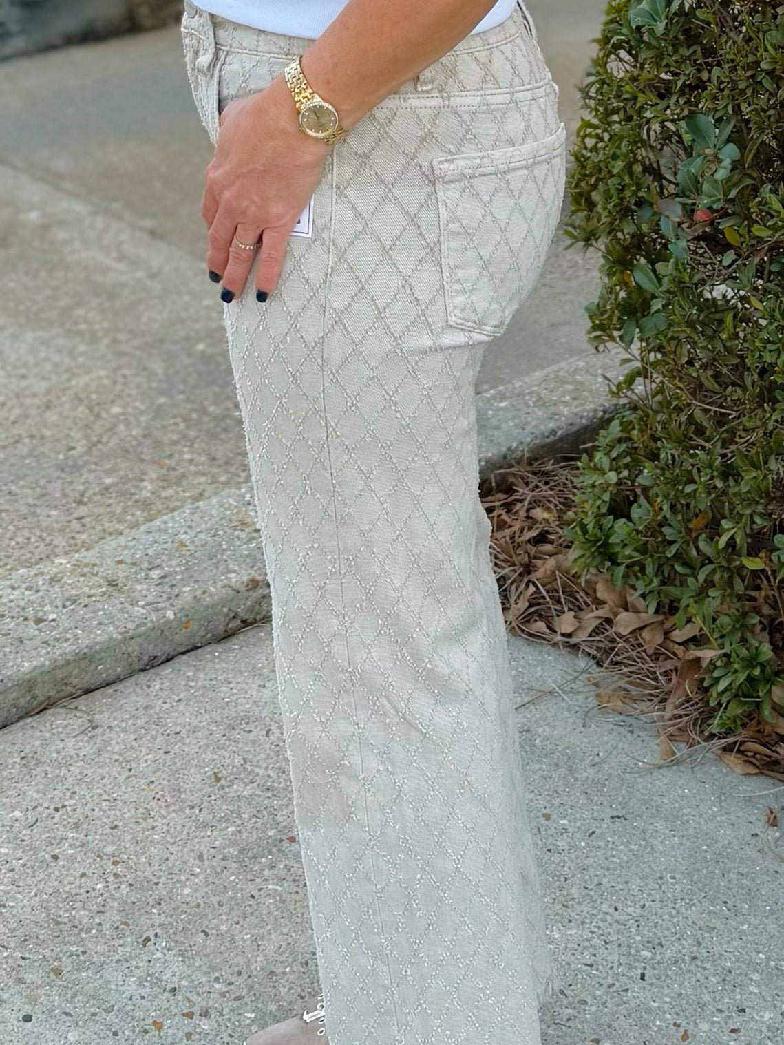 Risen Refined Edge Textured Straight Jeans - Jessi Jayne Boutique