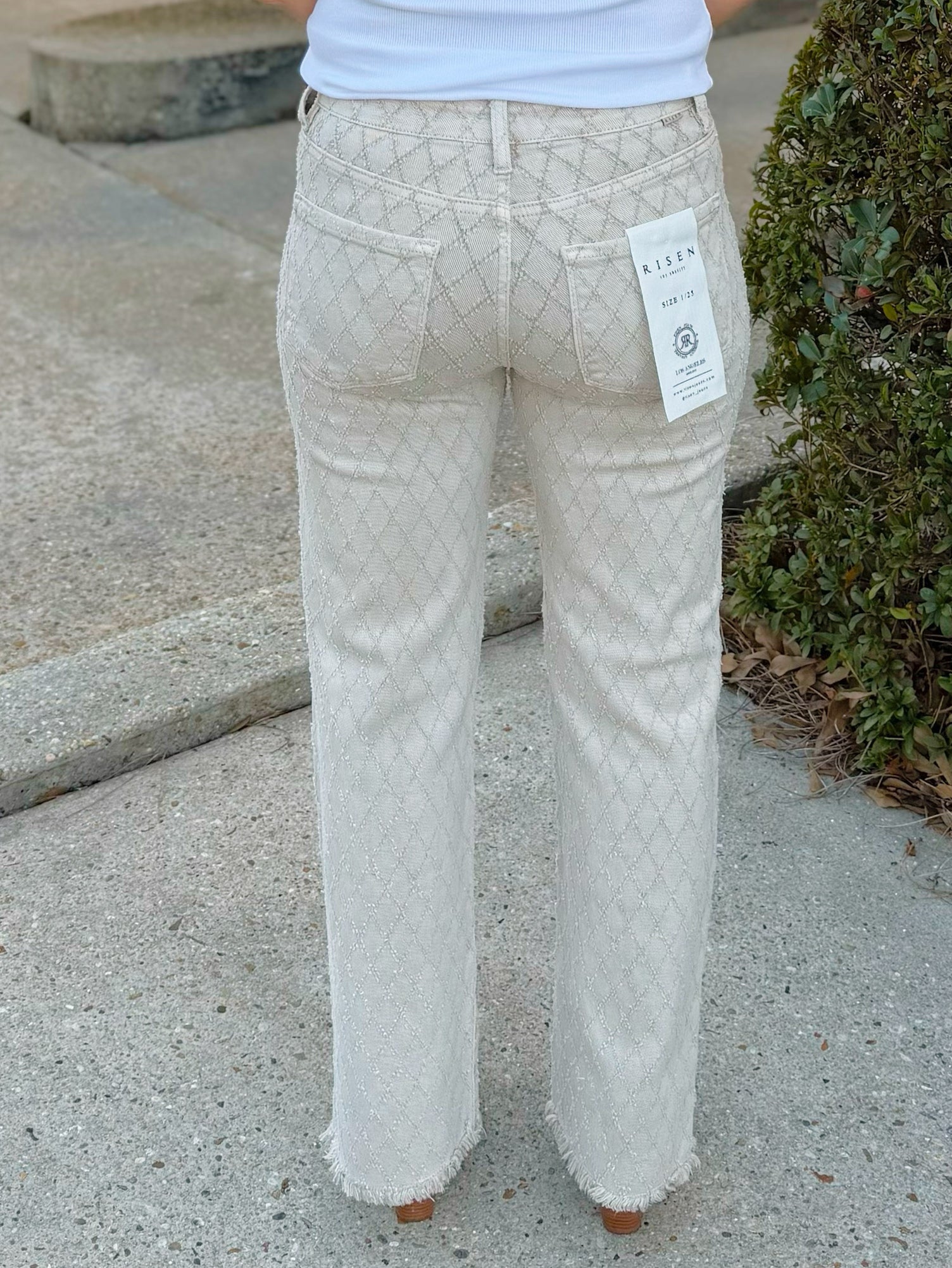 Risen Refined Edge Textured Straight Jeans - Jessi Jayne Boutique