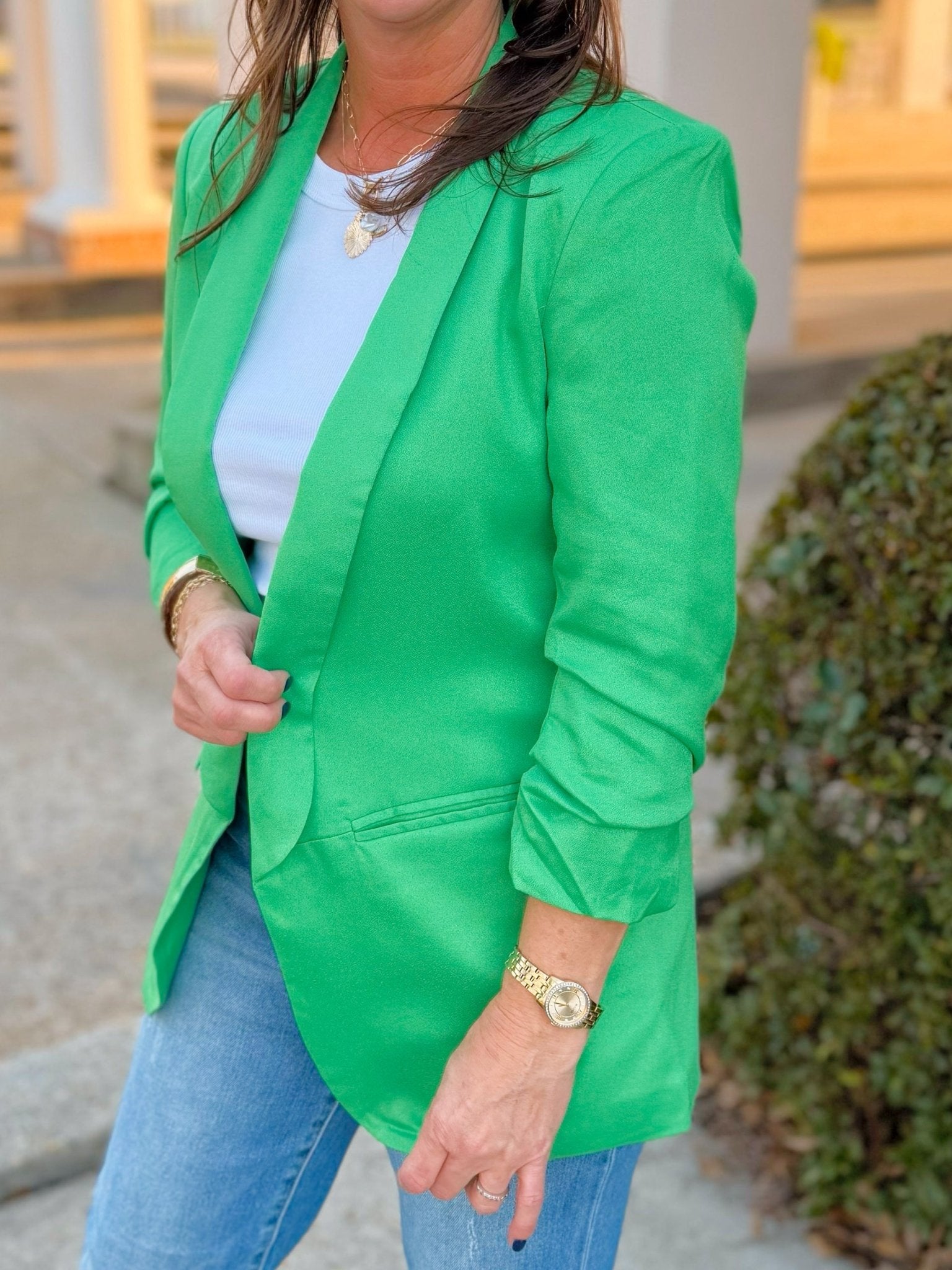Power Play Green Blazer - Jessi Jayne Boutique
