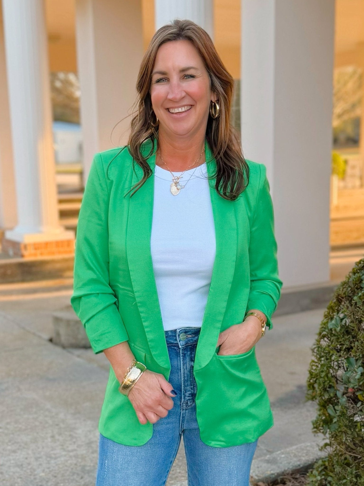 Power Play Green Blazer - Jessi Jayne Boutique