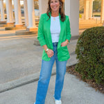 Power Play Green Blazer - Jessi Jayne Boutique