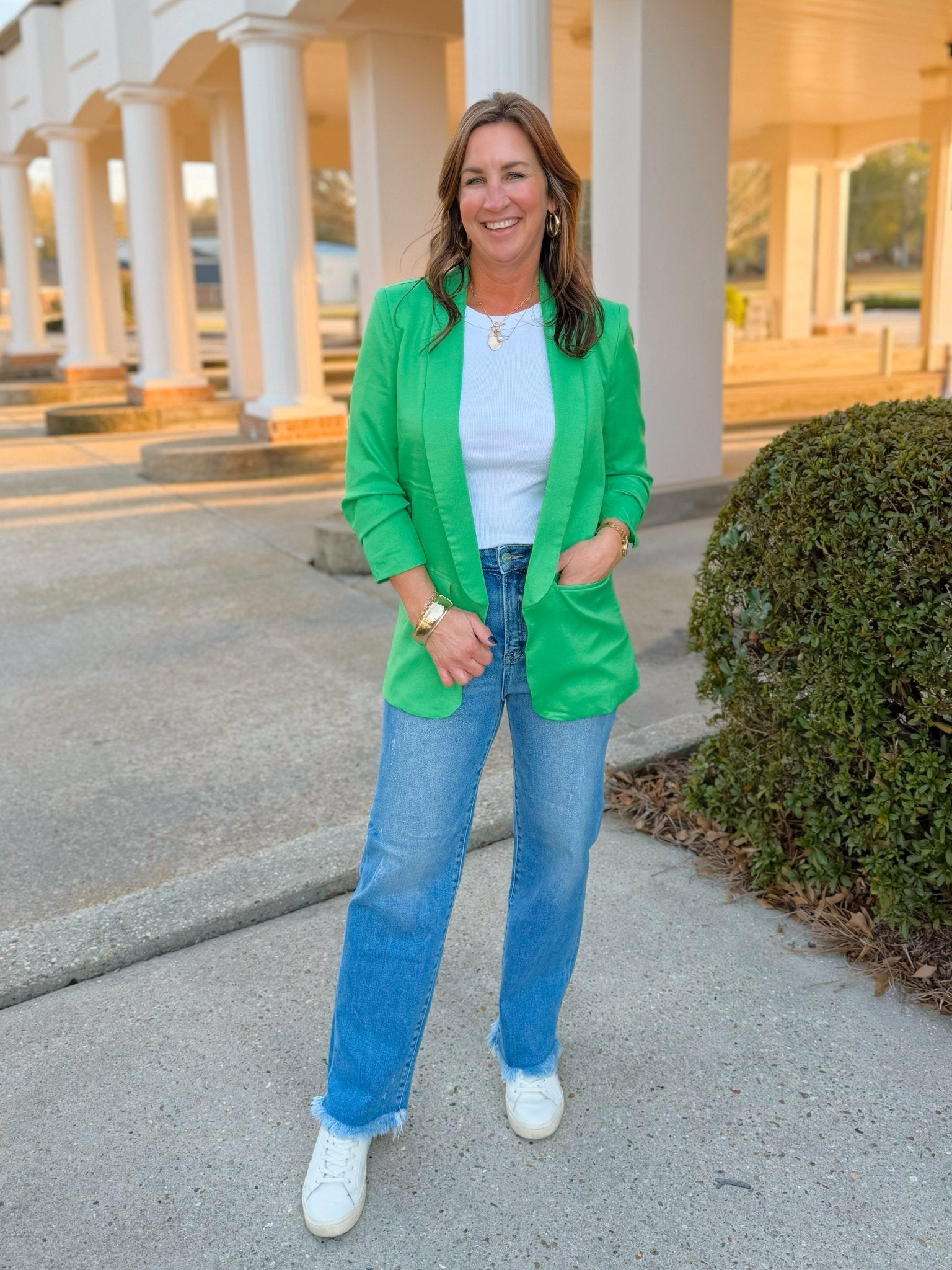 Power Play Green Blazer - Jessi Jayne Boutique