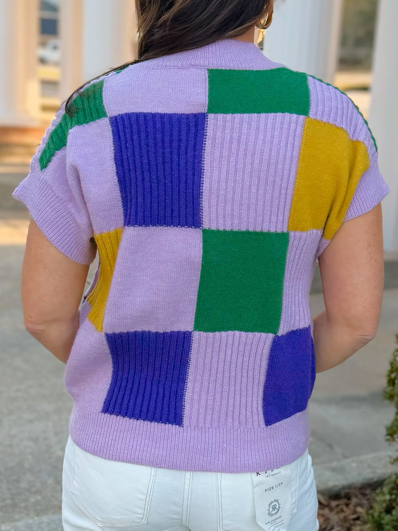 Mardi Moment Check Sweater Top - Jessi Jayne Boutique