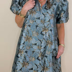 Black Vienna Floral Jacquard Event Dress - Jessi Jayne Boutique