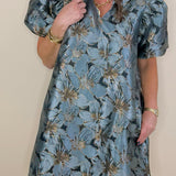 Black Vienna Floral Jacquard Event Dress - Jessi Jayne Boutique