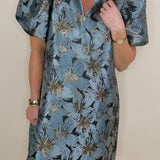 Black Vienna Floral Jacquard Event Dress - Jessi Jayne Boutique