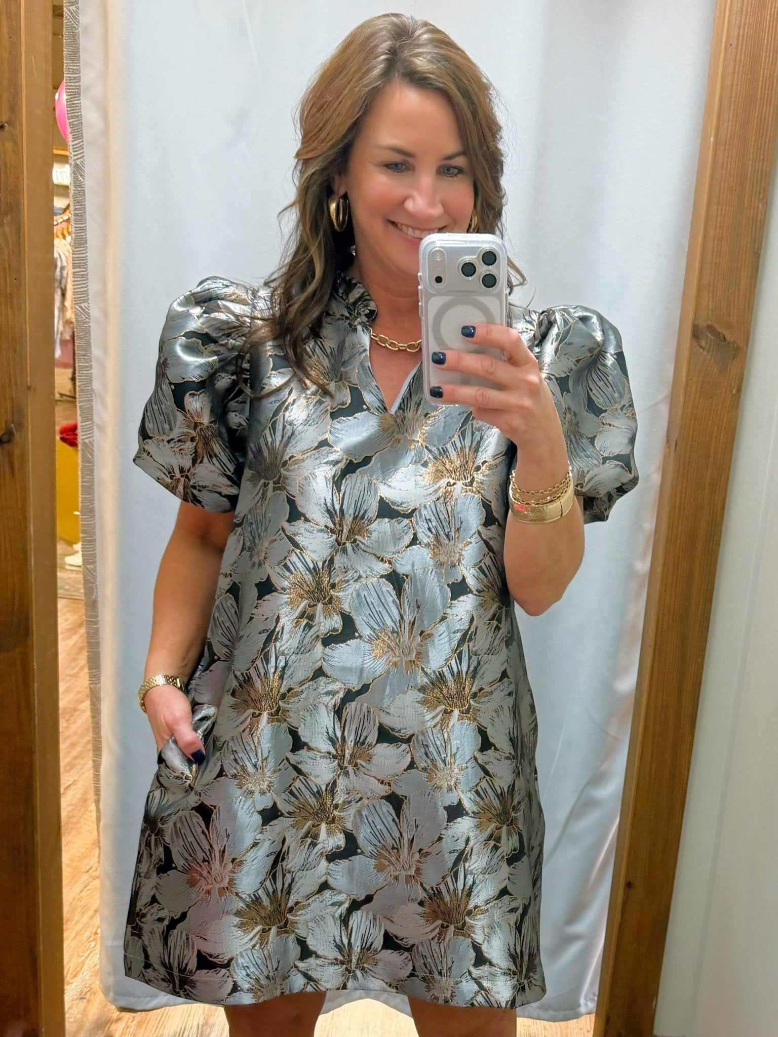 Black Vienna Floral Jacquard Event Dress - Jessi Jayne Boutique