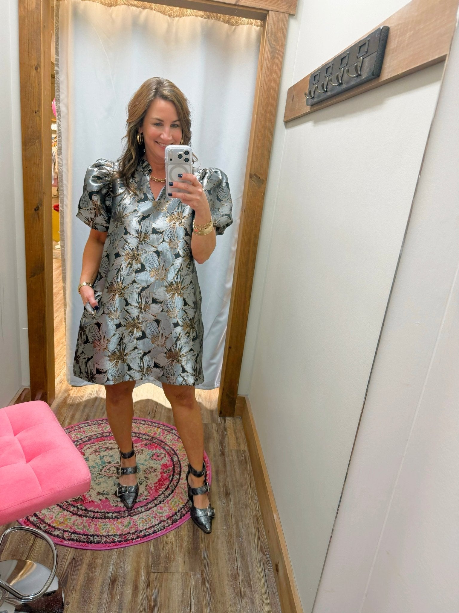 Black Vienna Floral Jacquard Event Dress - Jessi Jayne Boutique