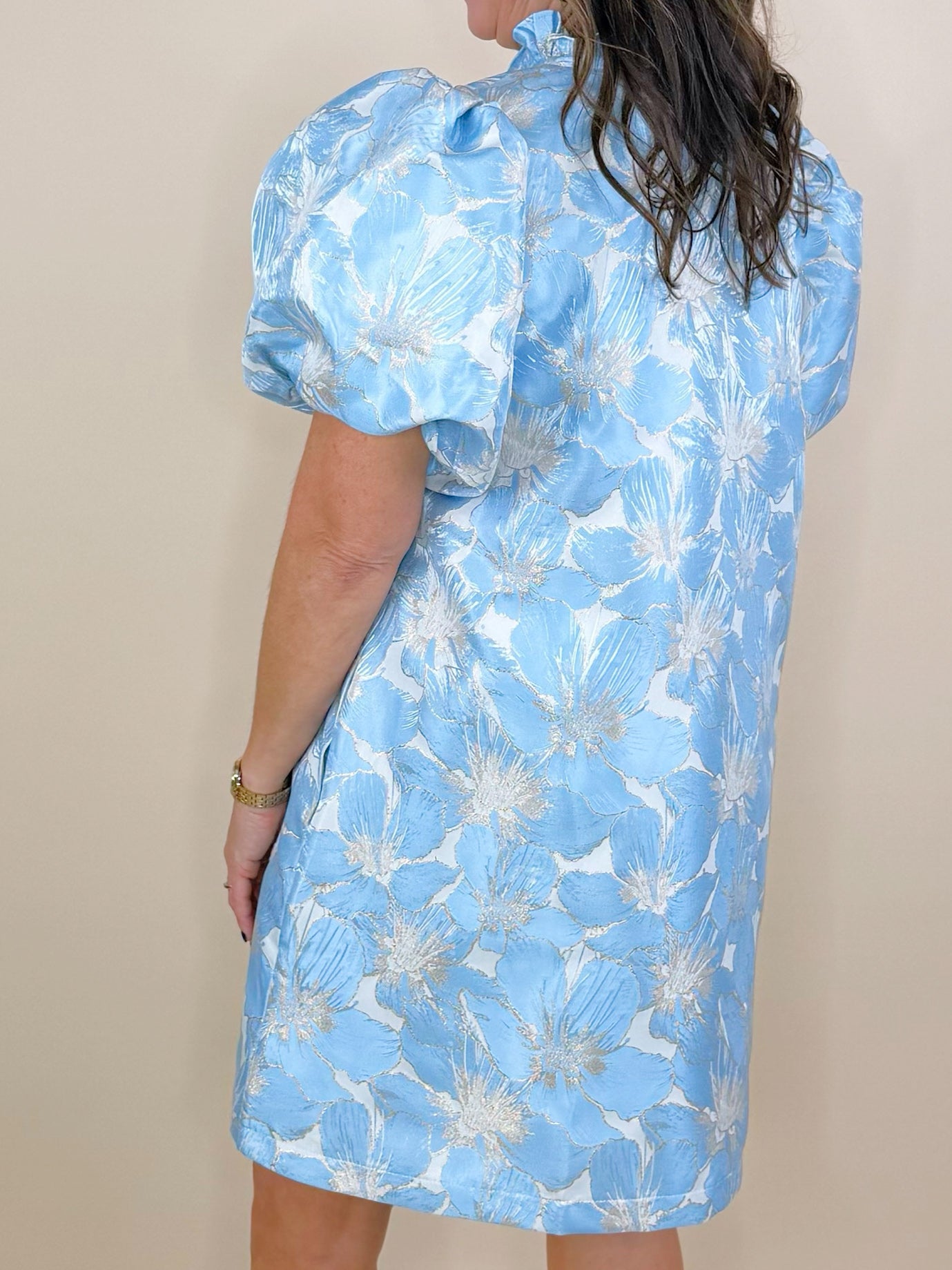 Sky Vienna Floral Jacquard Event Dress - Jessi Jayne Boutique