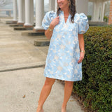 Sky Vienna Floral Jacquard Event Dress - Jessi Jayne Boutique