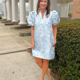 Sky Vienna Floral Jacquard Event Dress - Jessi Jayne Boutique