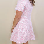 Soft Bloom Jacquard Mini Dress - Jessi Jayne Boutique