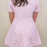 Soft Bloom Jacquard Mini Dress - Jessi Jayne Boutique