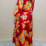 Rouge Bloom Tiered Midi Dress - Jessi Jayne Boutique