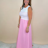 Sweet Intent Mixed Media Midi Dress - Jessi Jayne Boutique